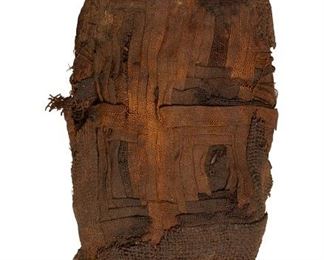 3138
An Ancient Egyptian Mummified Peregrine Falcon
Late Period (circa 664-332 BCE)
Falcon with intricate linen wrappings
13" H x 6.5" W x 3.5" D
Estimate: $1,500 - $2,500