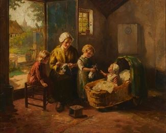 3226
Cornelius Christiaan Zwaan
1882-1964, Dutch/American
"Little Sister"
Oil on canvas
Signed lower right: Cornelius Ch. Zwaan; titled on the frame plaque
25.5" H x 30.5" W
Estimate: $800 - $1,200