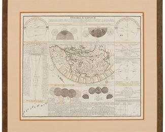 3242
Johann Gabriel Doppelmayr; And Johann Baptiste Homann
(1677-1750, German) And (1664-1724, German)
"Theoria Eclipsium," plate 13 from "Atlas Coelestis," circa 1730
Engraving with hand-coloring on paper
From the edition of unknown size and date
Plate: 18.875" H x 22.25" W
Estimate: $300 - $500