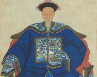 3253
19th Century Qing Period (1644–1911)
Chinese ancestral portrait
Depicting a Mandarin civilian official of the sixth rank
Mixed media on paper and silk laid to board
With Chinese characters on the silk overlay
Sight: 81. 25" H x 34.75" W
Estimate: $700 - $900