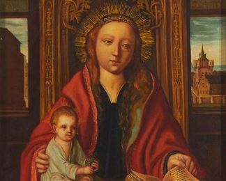 3294
19th Century Italian School
Madonna and Christ Child in an interior
Oil on copper panel
Unsigned
12" H x 9" W
Estimate: $700 - $900
