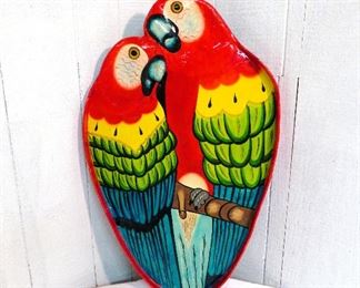 paper mache parrot tray