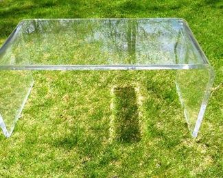 Waterfall lucite table 