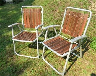 Cedar slat glamping folding chairs 