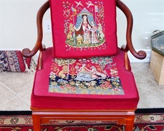 Rosewood Armchair With Hand Stitched Cushions