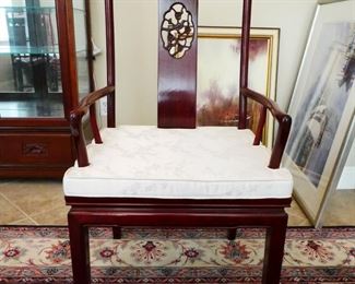 Rosewood armchair with Silk Cushion