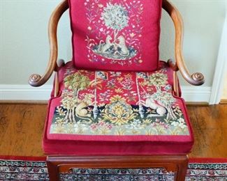 Rosewood Armchair With Hand Stitched Cushions