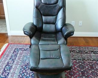 Faringdon Leather Euro Chair & Ottoman