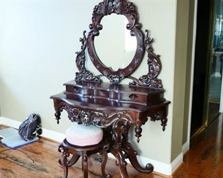 Elegant Vanity and Stool