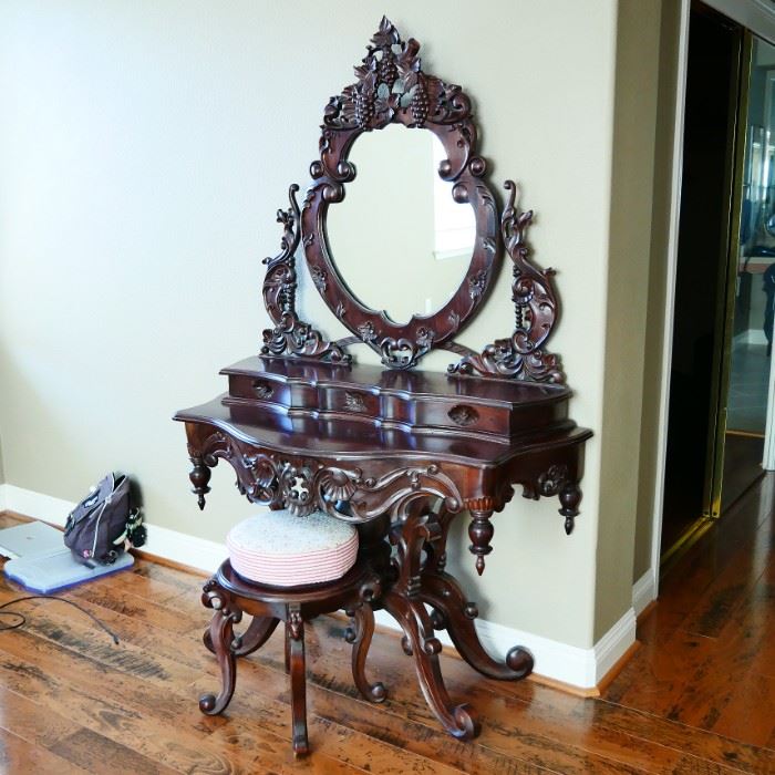 Elegant Vanity and Stool