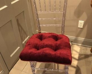 One of 6 Lucite chairs