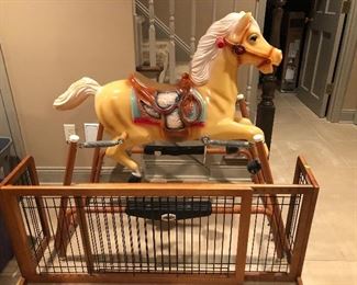 Vintage Rocking Horse and adjustable Dog gate