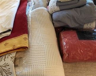 Linens for bed and table