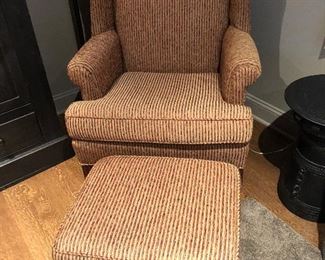 Handsome wingback with ottoman