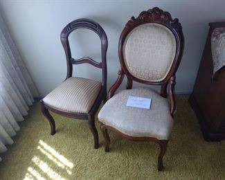 LOT#YG2013- PAIR OF MISMATCHED CHAIRS