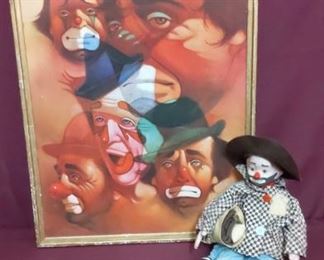 Clown Print and Doll