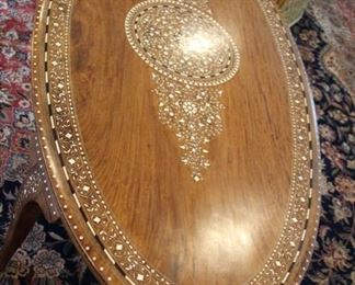 Mother of pearl inlaid coffee table