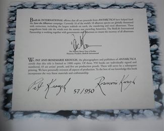 Pat & Rosemarie Keough "Antarctica" book with box & stand, signed limited edition