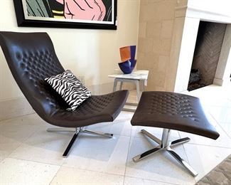 * Scott & Cooner ‘de Cede’ High-back Leather Chair and Ottoman.
