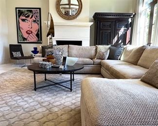 * Kisabeth ‘Gunnison’ Custom Sectional Sofa (156”x120”x40”).