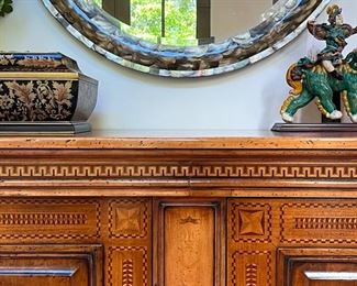 * Francesco Molon Buffet by GieMme Fine Furniture.* Christopher Guy Abalone Shell Mirror (47” Diameter)