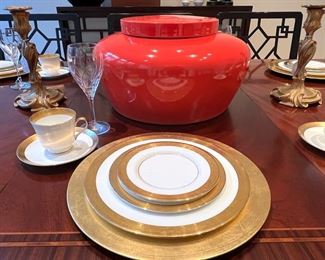 * Alan Knight Orange Porcelain Urn & Mikasa ‘Harow’.