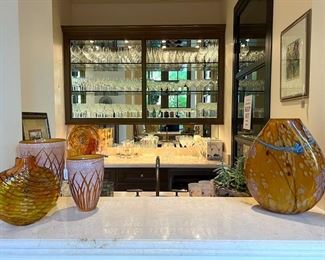 * Vintage MCM Barware by Libbey- Daisy, and Duck, Cera- Enchanted Forrest, Culver- ‘Picnic’ OR ‘Agricultural’ theme and ‘Blue Azure’ Roly Poly Glasses