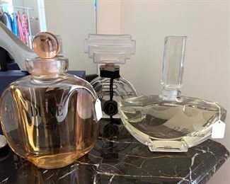 * Oversized Department Store Perfume Displays from Oscar de la Renta, Dune by Christian Dior, Ruffles by Oscar de la Renta and Decadence by Marc Jacobs.
