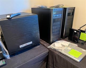 * Computer Monitors from Samsung and Asus
* Yamaha RX-V661 Receiver
* Samsung Blu Ray
* JBL Subwoofer
* 2009 MacBook Pro
* Routers from Buffalo and Asus
* PC Towers from Linux and Windows 7
* Slingbox, Keyboards and Xbox Controllers
* BW Home Theatre Speakers