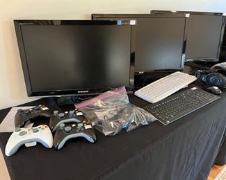 * Computer Monitors from Samsung and Asus
* Yamaha RX-V661 Receiver
* Samsung Blu Ray
* JBL Subwoofer
* 2009 MacBook Pro
* Routers from Buffalo and Asus
* PC Towers from Linux and Windows 7
* Slingbox, Keyboards and Xbox Controllers
* BW Home Theatre Speakers