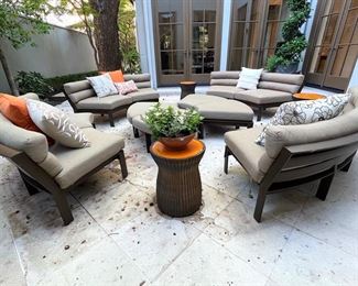 * Brown Jordan Banquet Sectional (Parkway Curvilinear)
* Orange Seasonal Living Garden Stools.