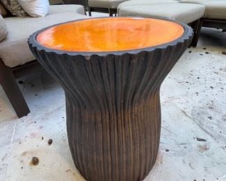 * Brown Jordan Banquet Sectional (Parkway Curvilinear)
* Orange Seasonal Living Garden Stools.