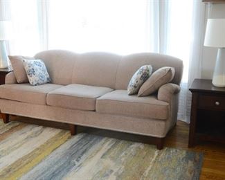 Three cushion couch with matching chair and ottoman.  Sold as a three piece set.  