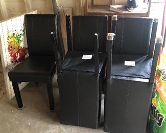 5 leather like dining chairs.  