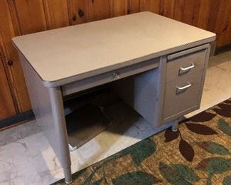 small metal desk. 
