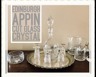 Edinburgh Appin Cut Glass Crystal Decanter + Apéritif glasses 