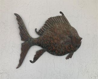 Large metal fish wall decor