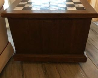 Cabinet with marble chess board top