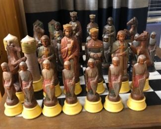 Hand carved wooden chess set from Taiwan