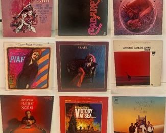 Vinyl records. Janis Joplin, Sergio Mendes, Piaf, Antonio Carlos Jobim, The Mystic Moods Orchestra, Cabaret, My Fair Lady 