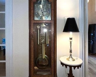 Grandfather Clock 
Marble top fern table 