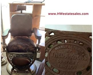 Theo Koch Barber Chair with cowhide seat
