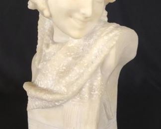 Giusto Viti Italian 19th C. Signed Alabaster Bust
