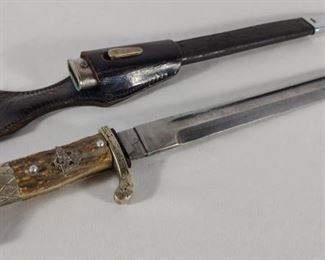 WWII German Police Dress Bayonet w/ Stag Grip