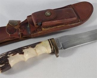 Schrade Uncle Henry Stag Handle Knife w/ Sheath
