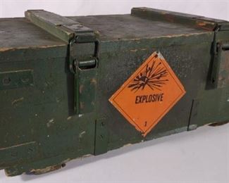 Vintage Wooden Military Ammunition Box