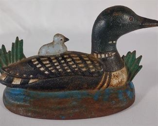 Cast Iron Loon Duck Doorstop