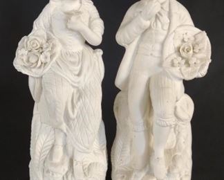 Two 19th C. Parian Ware Signed Sculptures