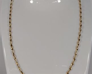 14K Yellow Gold Twisted Herringbone Necklace