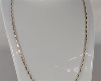 14K Yellow Gold Square Chain Necklace